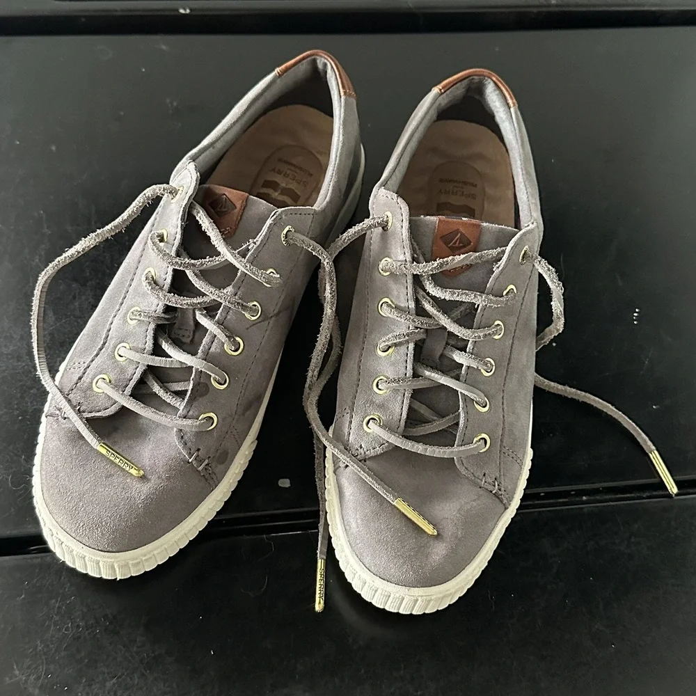 SPERRY‎ Boat Shoes Size 8.5 Women's Gray Suede Vulcanized Nautical Leisurewear